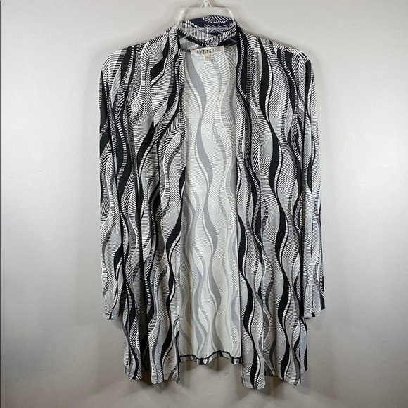 Kasper Monochrome Geometric Cardigan - Picture 1 of 7